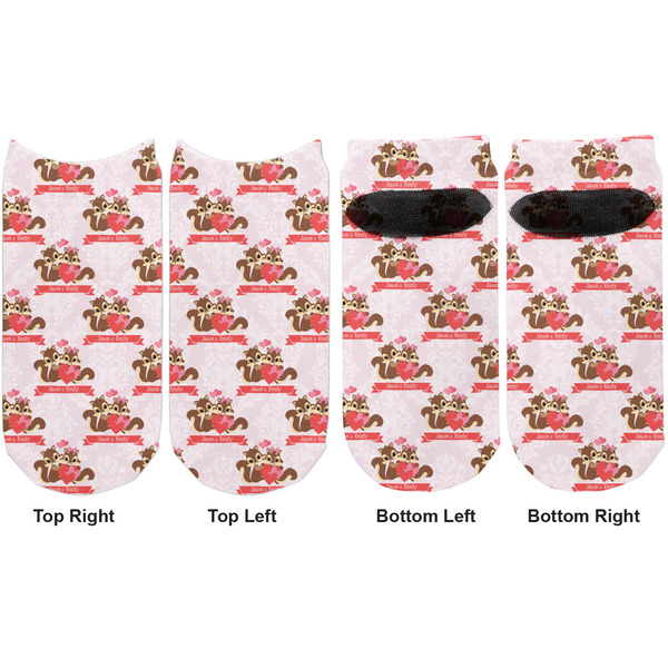 Chipmunk Couple Adult Ankle Socks - Double Pair - Front and Back - Apvl