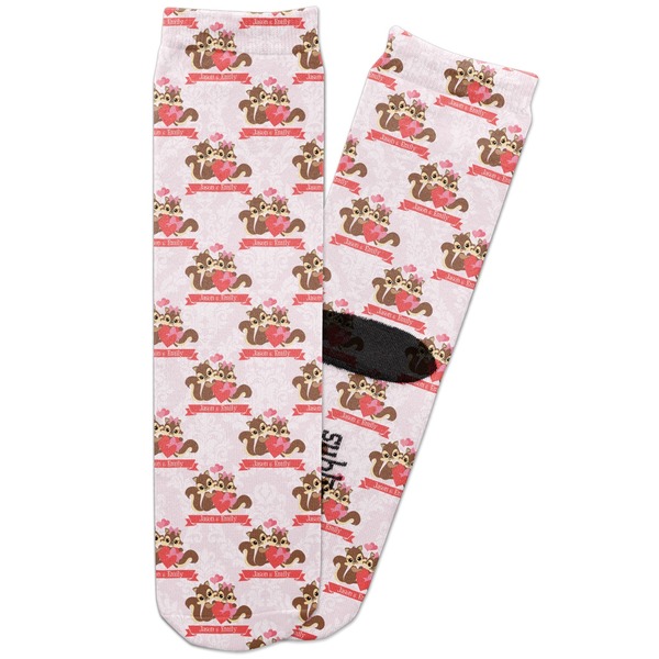 Custom Chipmunk Couple Adult Crew Socks (Personalized)