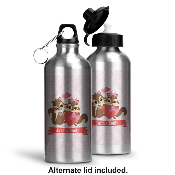 Chipmunk Couple Aluminum Water Bottle - Alternate lid options