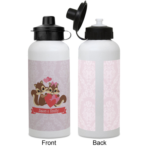 Chipmunk Couple Aluminum Water Bottle - White APPROVAL