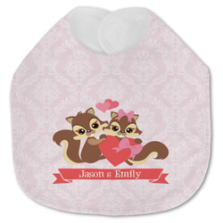 Chipmunk Couple Jersey Knit Baby Bib w/ Couple's Names