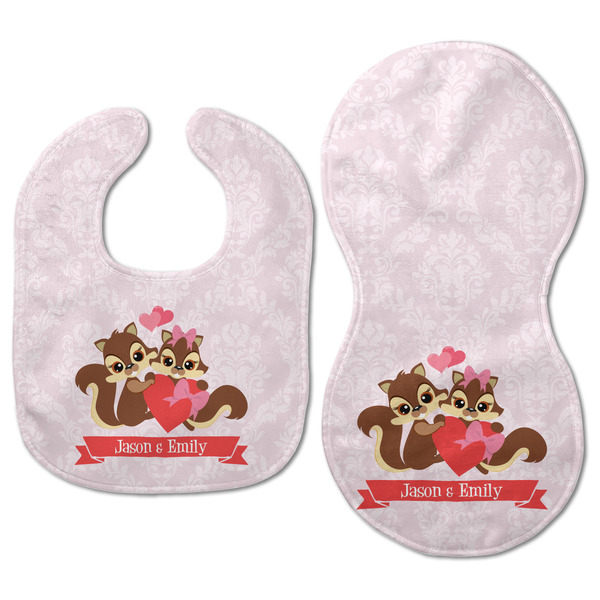 Chipmunk Couple Baby Bib & Burp Set - Approval (new bib & burp)