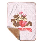 Chipmunk Couple Sherpa Baby Blanket - 30" x 40" w/ Couple's Names