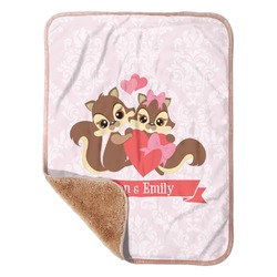 Chipmunk Couple Sherpa Baby Blanket 30" x 40" (Personalized)