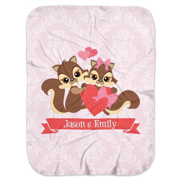 Custom Chipmunk Couple Baby Swaddling Blanket (Personalized)