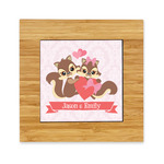 Chipmunk Couple Bamboo Trivet with Ceramic Tile Insert (Personalized)