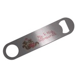Chipmunk Couple Bar Bottle Opener - Silver w/ Couple's Names