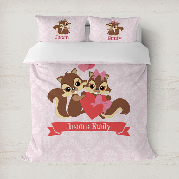 Custom Chipmunk Couple Duvet Cover (Personalized)