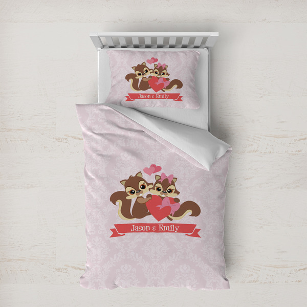 Custom Chipmunk Couple Duvet Cover Set - Twin XL (Personalized)