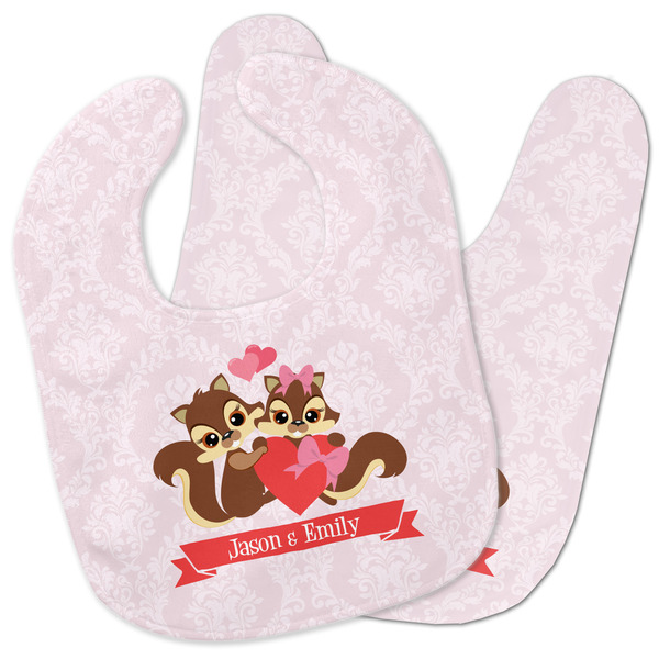 Custom Chipmunk Couple Baby Bib w/ Couple's Names