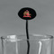 Chipmunk Couple Black Plastic 7" Stir Stick - Oval - Main