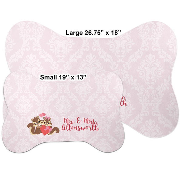 Chipmunk Couple Bone Shaped Mat Comparison