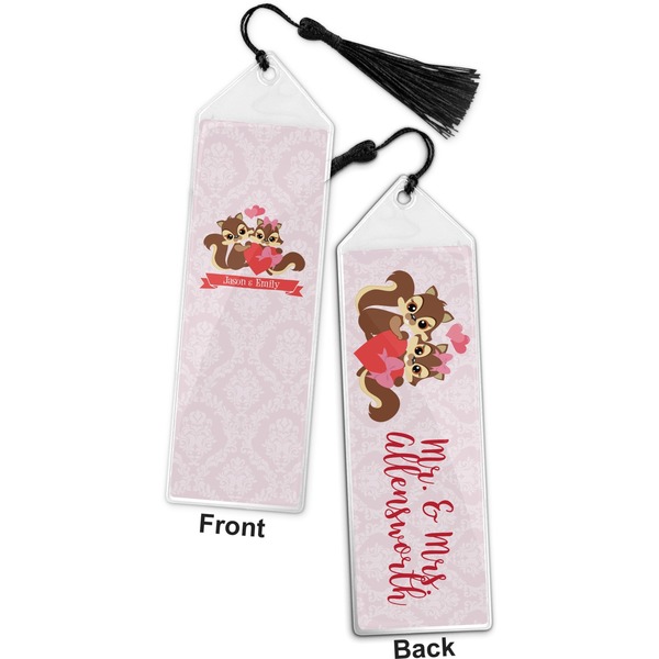 Chipmunk Couple Bookmark with tassel - Front and Back