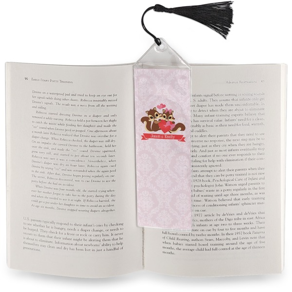 Chipmunk Couple Bookmark with tassel - In book