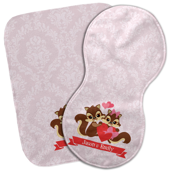 Custom Chipmunk Couple Burp Cloth (Personalized)