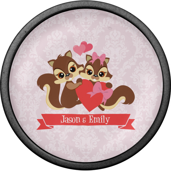 Chipmunk Couple Cabinet Knob - Black - Front