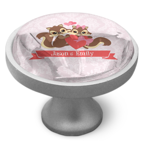 Chipmunk Couple Cabinet Knob - Nickel - Side