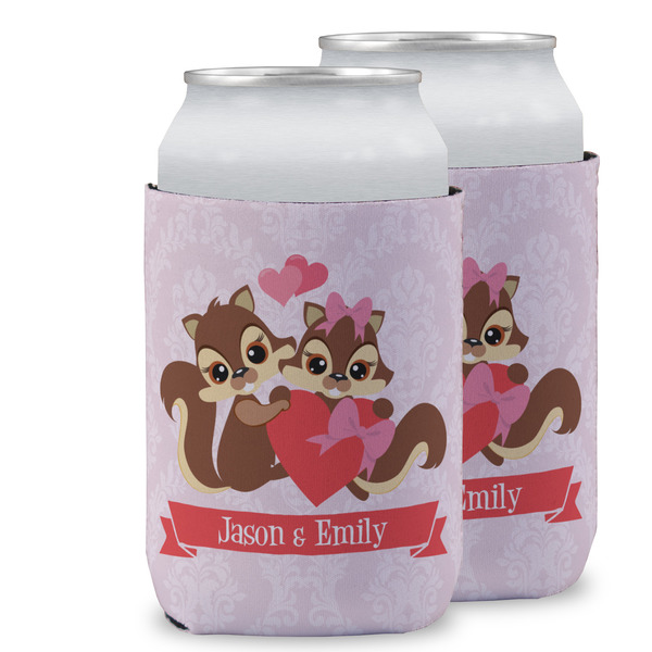 Custom Chipmunk Couple Can Cooler (12 oz) w/ Couple's Names