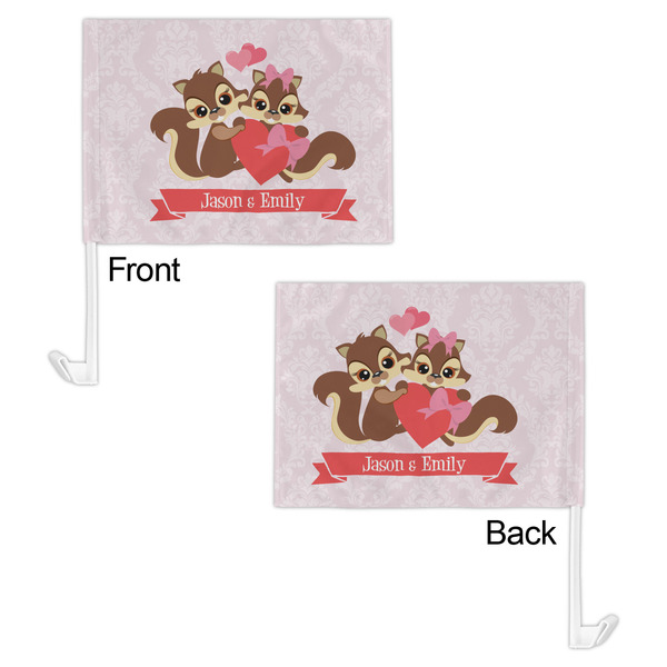 Chipmunk Couple Car Flag - 11" x 8" - Front & Back View