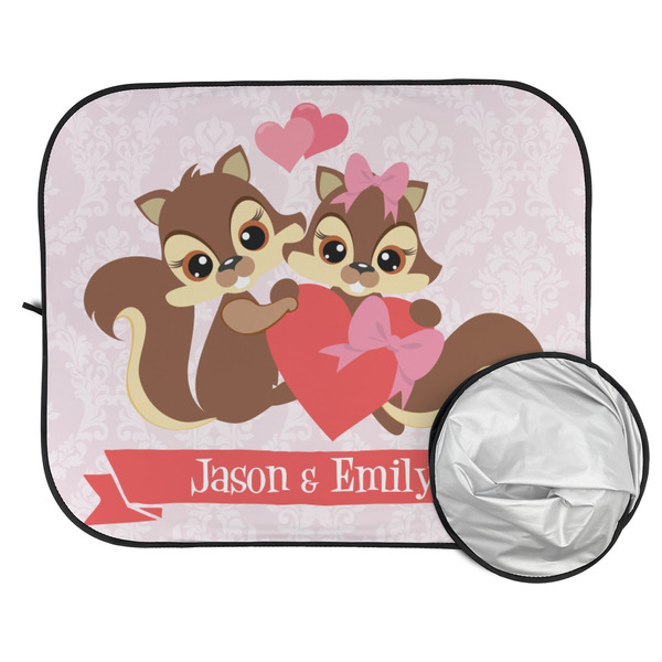 Chipmunk Couple Car Sun Shades - FOLDED & UNFOLDED