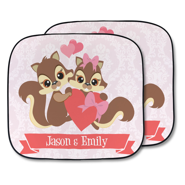 Custom Chipmunk Couple Car Sun Shade - Two Piece (Personalized)
