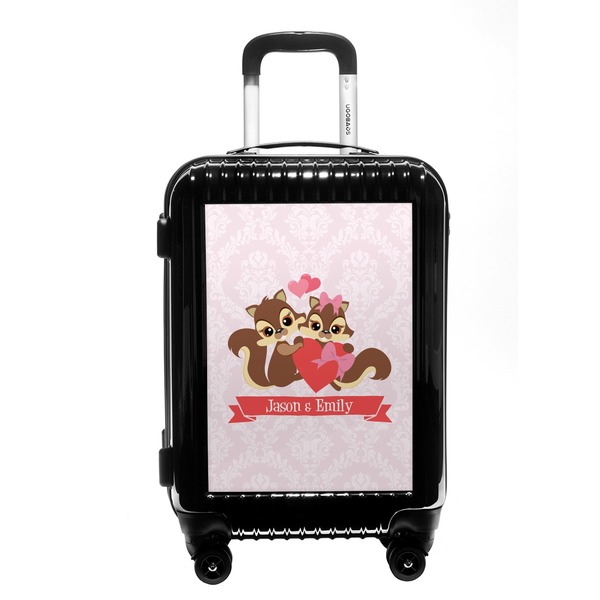Custom Chipmunk Couple Carry On Hard Shell Suitcase (Personalized)