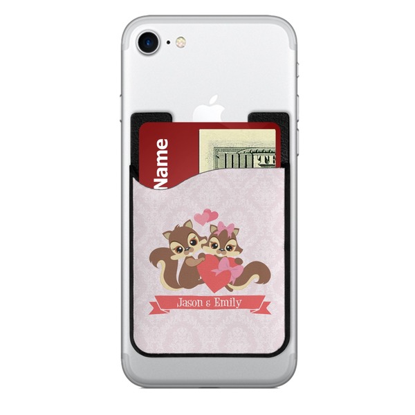 Custom Chipmunk Couple 2-in-1 Cell Phone Credit Card Holder & Screen Cleaner (Personalized)