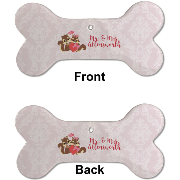 Chipmunk Couple Ceramic Flat Ornament - Bone Front & Back (APPROVAL)
