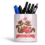 Chipmunk Couple Ceramic Pen Holder