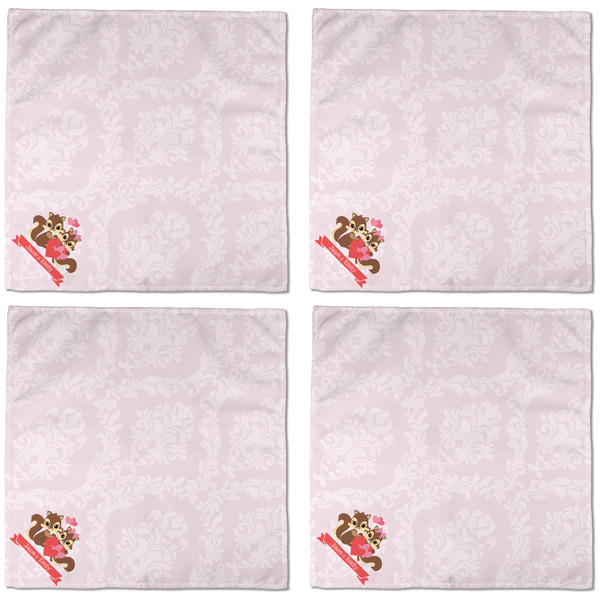 Chipmunk Couple Cloth Napkins - Personalized Dinner (APPROVAL) Set of 4