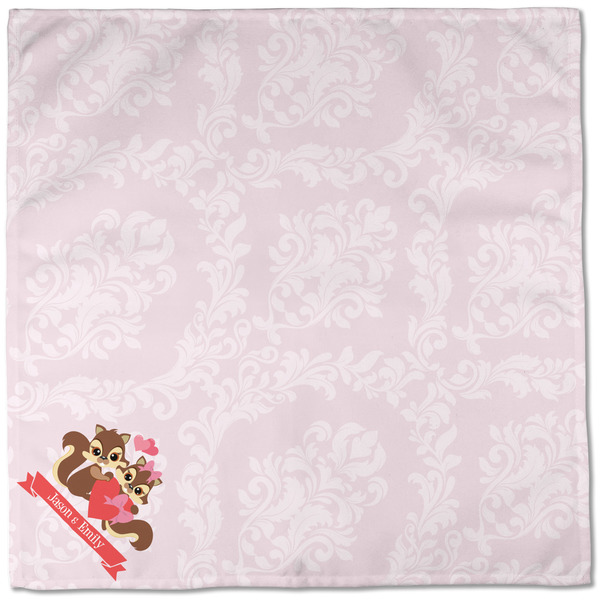 Chipmunk Couple Cloth Napkins - Personalized Dinner (Full Open)