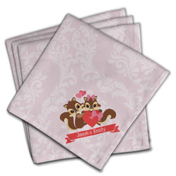Chipmunk Couple Cloth Napkins (Set of 4) (Personalized)