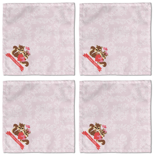 Chipmunk Couple Cloth Napkins - Personalized Lunch (APPROVAL) Set of 4