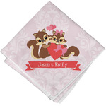 Chipmunk Couple Cloth Cocktail Napkin - Single w/ Couple's Names