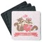 Chipmunk Couple Square Rubber Backed Coasters - Set of 4 (Personalized)