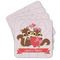 Chipmunk Couple Cork Coaster - Set of 4 w/ Couple's Names