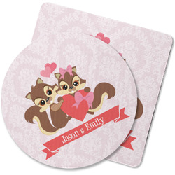 Chipmunk Couple Rubber Backed Coaster (Personalized)