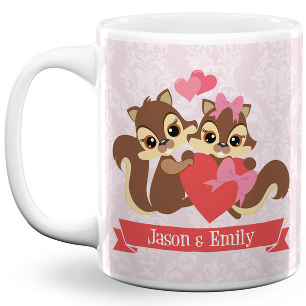 Custom Chipmunk Couple 11 Oz Coffee Mug - White (Personalized)