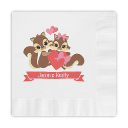 Chipmunk Couple Embossed Decorative Napkins (Personalized)