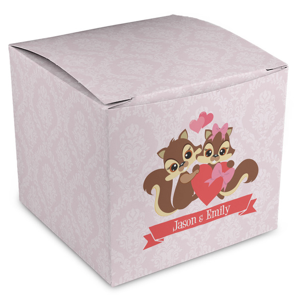 Custom Chipmunk Couple Cube Favor Gift Boxes (Personalized)