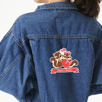 Chipmunk Couple Twill Iron On Patch - Custom Shape - X-Large (Personalized)