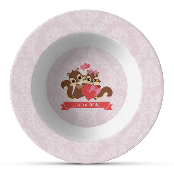 Custom Chipmunk Couple Plastic Bowl - Microwave Safe - Composite Polymer (Personalized)