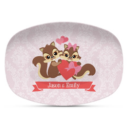 Chipmunk Couple Plastic Platter - Microwave & Oven Safe Composite Polymer (Personalized)