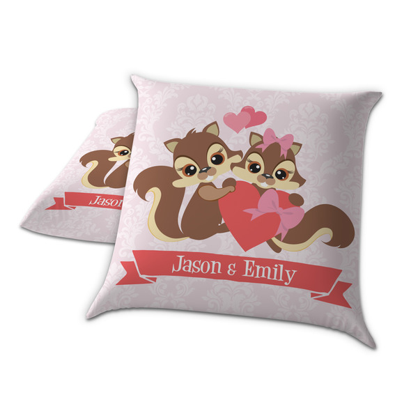 Chipmunk Couple Decorative Pillow Case - TWO