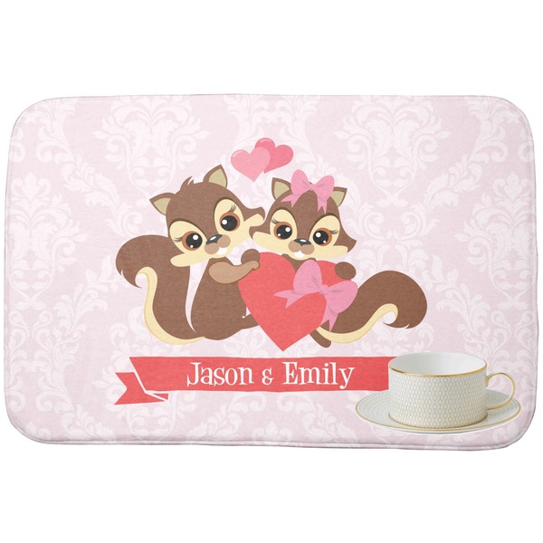 Raccoon Couple Dish Drying Mat