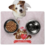 Chipmunk Couple Dog Food Mat - Medium w/ Couple's Names