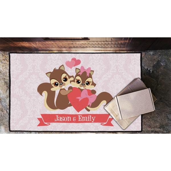 Chipmunk Couple Door Mat - LIFESTYLE (Lrg)