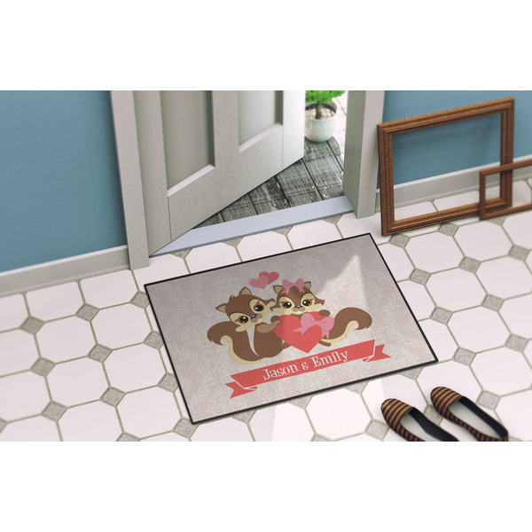 Chipmunk Couple Door Mat Lifestyle