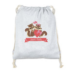 Chipmunk Couple Drawstring Backpack - Sweatshirt Fleece - Single Sided (Personalized)