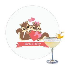 Chipmunk Couple Printed Drink Topper (Personalized)
